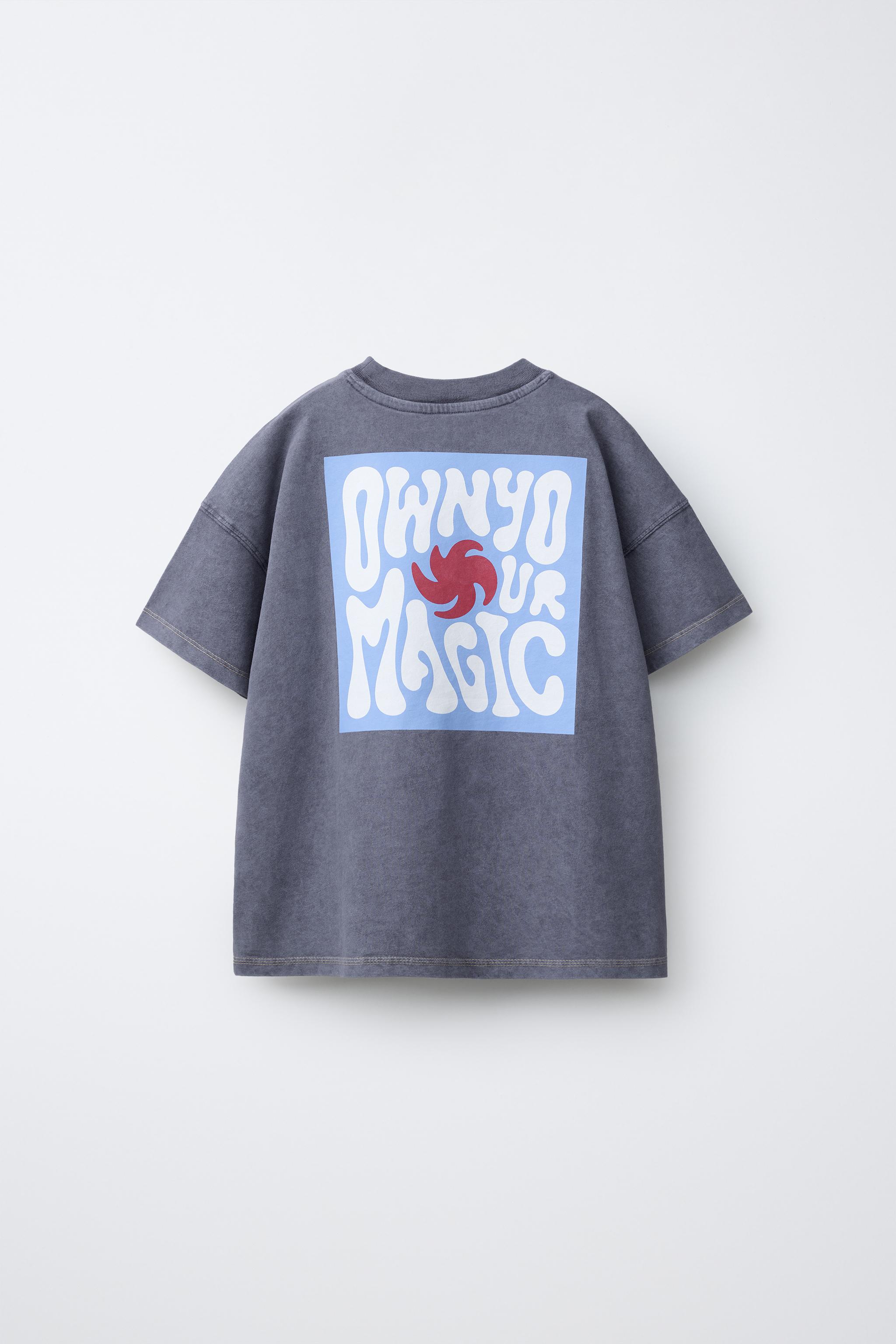 T-SHIRT IMPRIMÉ POCHE EFFET DÉLAVÉ